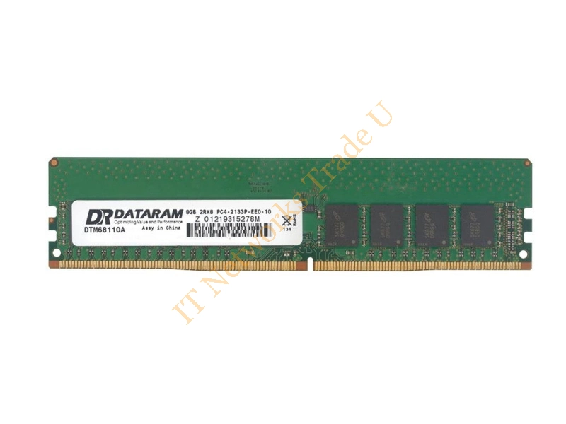 DTM68110C Dataram 8GB DDR4-2133MHz PC4-17000 ECC Unbuffered CL15 288-Pin DIMM 1.2V Dual Rank Memory Module Server Memory