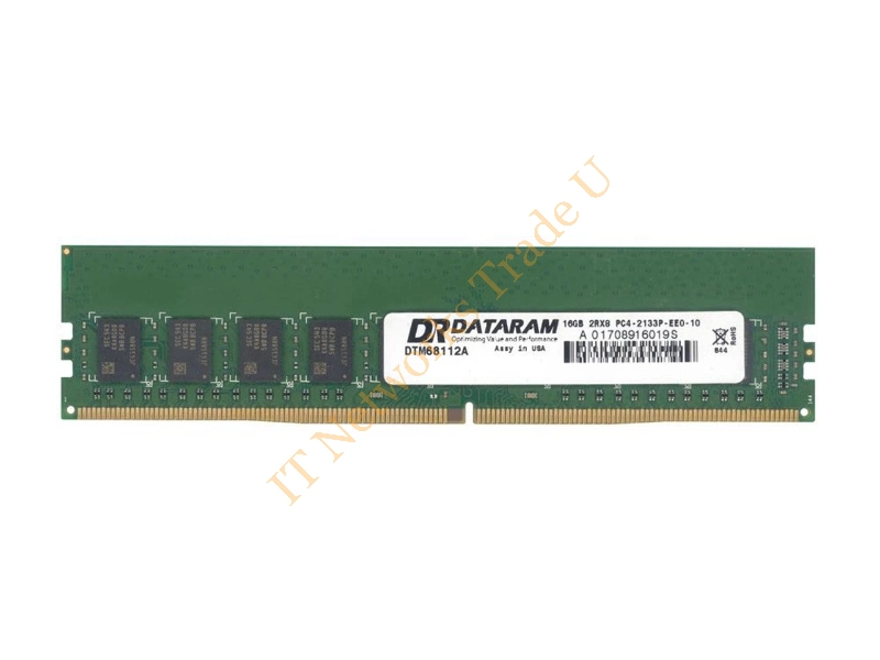 DTM68112A Dataram 16GB DDR4-2133MHz PC4-17000 ECC Unbuffered CL15 288-Pin DIMM 1.2V Dual Rank Memory Module Server Memory