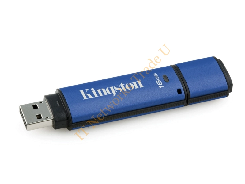 DTVP30DM/16GB - Kingston Technology DataTraveler Vault Privacy 3.0 with Management 16GB 16GB USB 3.0 (3.1 Gen 1) USB Type-A connector Black, Blue USB flash drive Storage Device