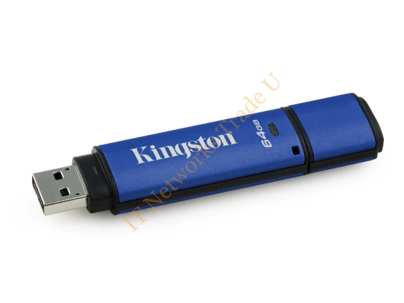 DTVP30DM/64GB - Kingston Technology DataTraveler Vault Privacy 3.0 with Management 64GB 64GB USB 3.0 (3.1 Gen 1) USB Type-A connector Black, Blue USB flash drive Storage Device