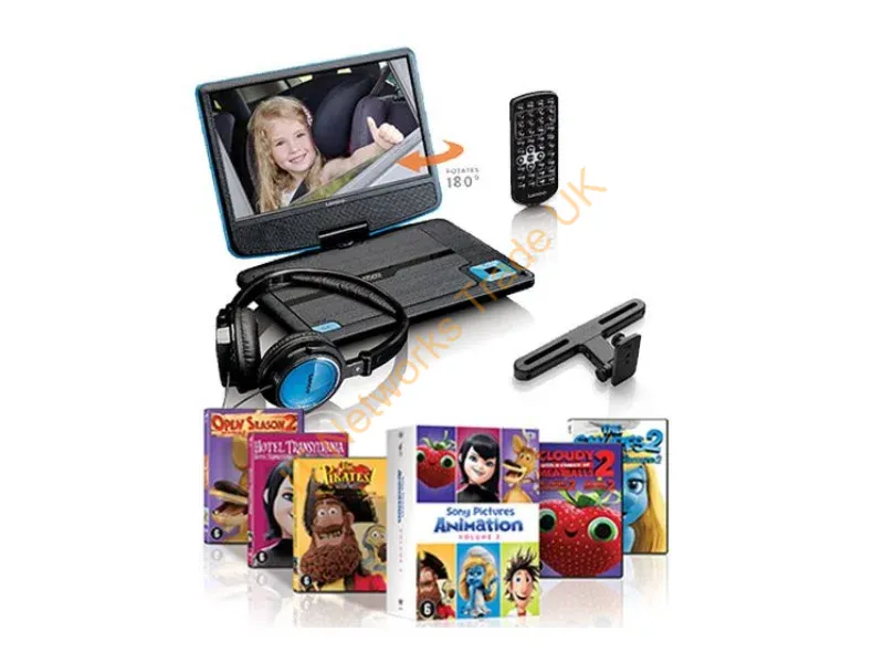 DVP910BLAU - Lenco DVP-910BU Portable DVD player Convertible 22.9 cm (9") Black, Blue
