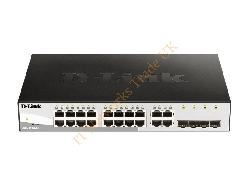 DWS-3160-24TC D-Link 20-Port 48Gbps 10/100/1000Base-TX Managed Gigabit Ethernet Switch with 4 Combo Gigabit SFP Ports Network Switch