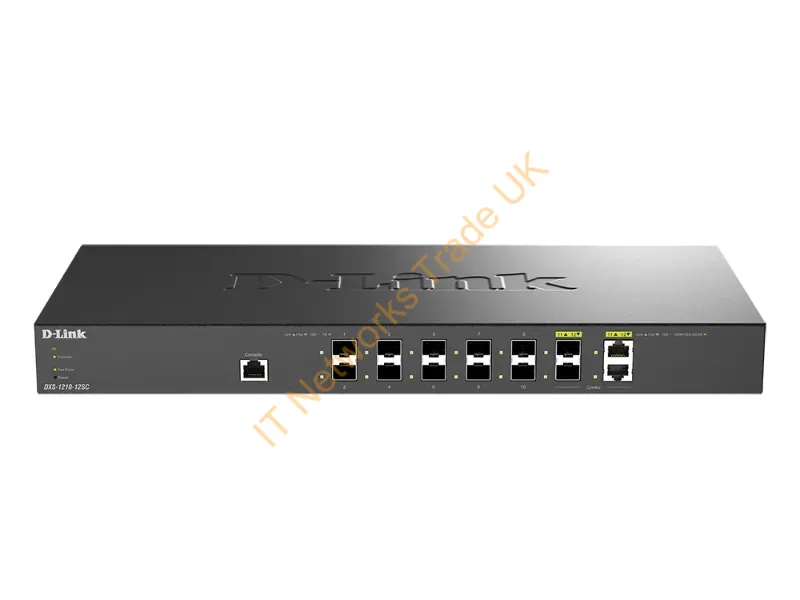 DXS-1210-12SC D-Link 25.22W 10-Port 240Gbps Managed Gigabit Ethernet Switch with 2 Combo 10 Gigabit SFP+ Ports Rack-mountable Network Switch
