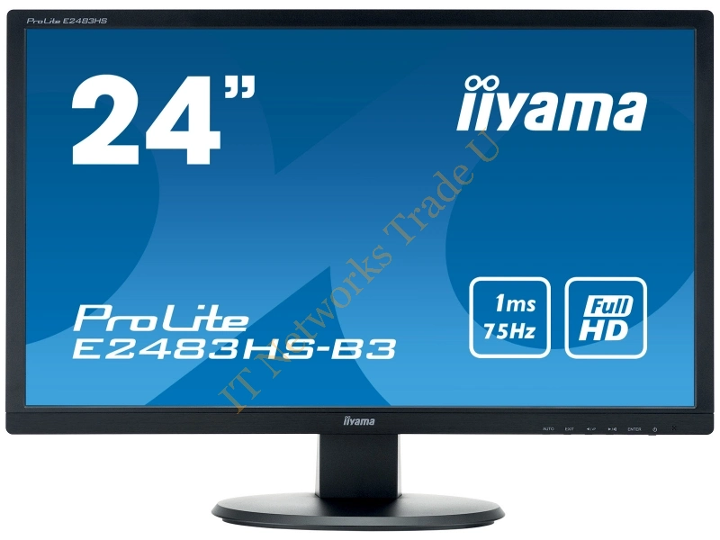 E2483HS-B3 - iiyama ProLite E2483HS-B3 24" Full HD LED Matt Flat Black computer monitor LED display