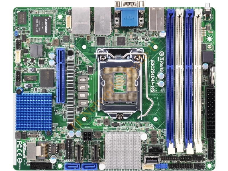 Asrock E3C224D4I-14S Intel C224 LGA 1150 (Socket H3) Mini-ITX server/workstation motherboard