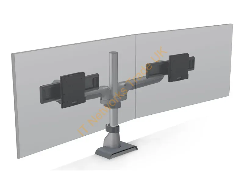 E5G-P02S-WHT - Hat Design Works E5 Dual Static Pole 32" Desk White