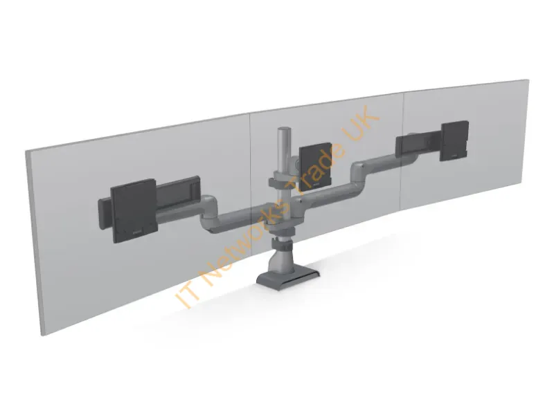 E5G-P03SS-BLK - Hat Design Works E5 Triple Static Pole 27" Desk Black