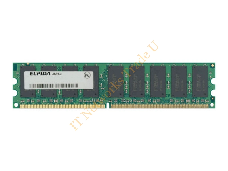 EB11ED8AGWA-6E-E Elpida 1GB DDR2-667MHz PC2-5300 ECC Unbuffered CL5 240-Pin DIMM Dual Rank Memory Module Server Memory