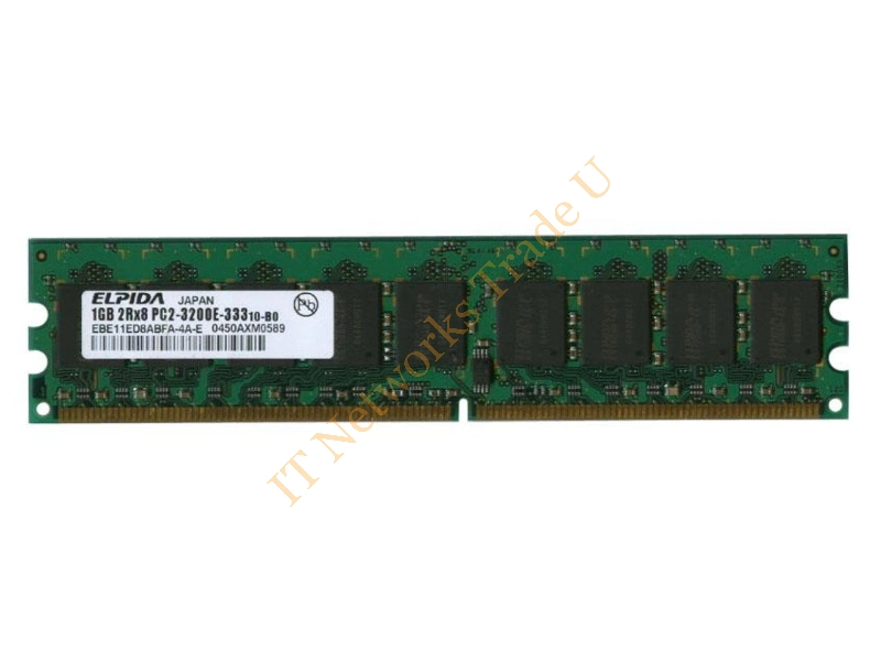 EBE11ED8ABFA-4A-E Elpida 1GB DDR2-400MHz PC2-3200 ECC Unbuffered CL3 240-Pin DIMM Dual Rank Memory Module Server Memory