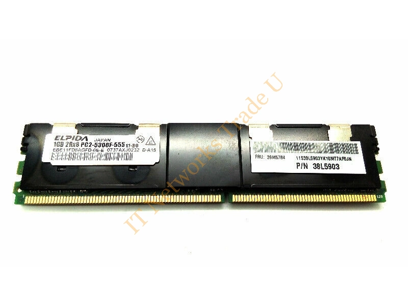 EBE11FD8AHFD-6E-E Elpida 1GB DDR2-667MHz PC2-5300 ECC Fully Buffered CL5 240-Pin DIMM Dual Rank Memory Module Server Memory
