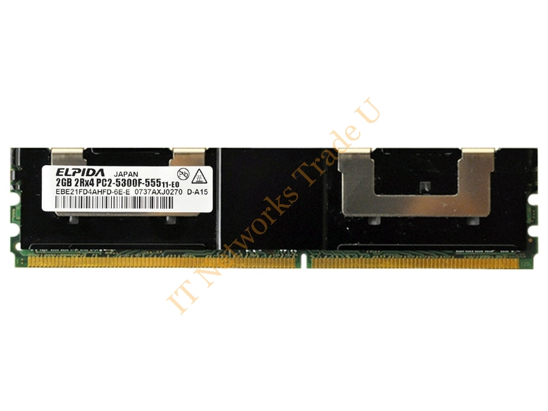 EBE21FE8ACWR-6E-E Elpida 2GB DDR2-667MHz PC2-5300 ECC Fully Buffered CL5 240-Pin DIMM Dual Rank Memory Module Server Memory