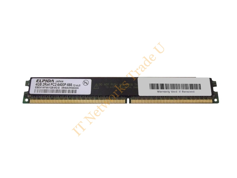 EBE41AF4A3QA-8G-E Elpida 4GB DDR2-800MHz PC2-6400 ECC Registered CL6 240-Pin DIMM Very Low Profile (VLP) Dual Rank Memory Module Server Memory