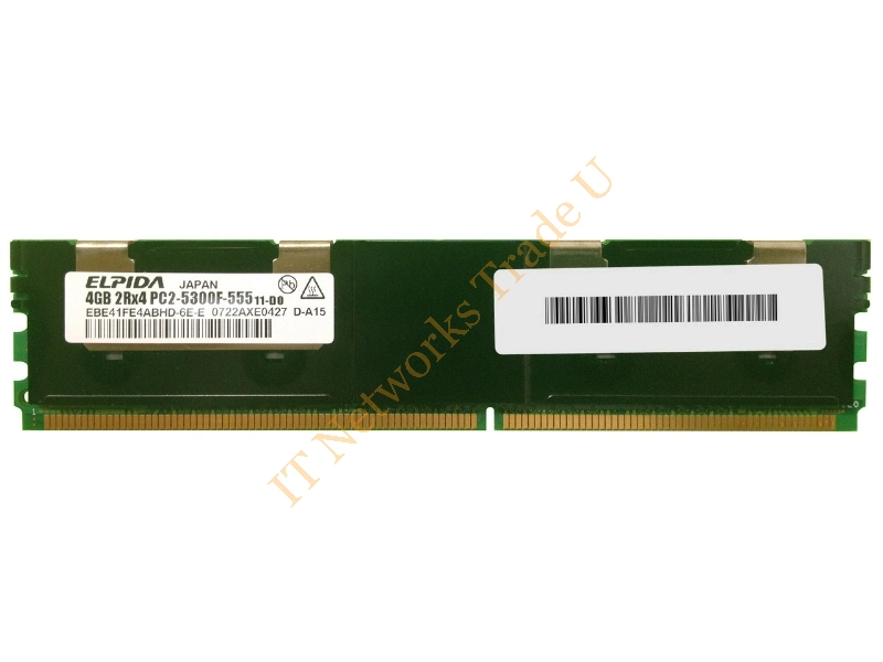 EBE41FE4ABHN-6E-E Elpida 4GB DDR2-667MHz PC2-5300 ECC Fully Buffered CL5 240-Pin DIMM Dual Rank Memory Module Server Memory