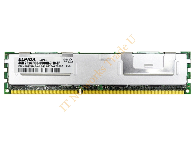 EBJ41HE4BAFA-AG-E Elpida 4GB DDR3-1066MHz PC3-8500 ECC Registered CL7 240-Pin DIMM Dual Rank Memory Module Server Memory