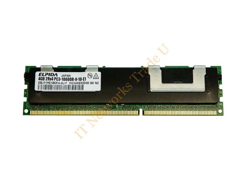EBJ41HF4B1QA-DJ-F Elpida 4GB DDR3-1333MHz PC3-10600 ECC Registered CL9 240-Pin DIMM Dual Rank Memory Module Server Memory