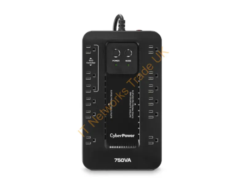 EC750GTAA - Cyberpower Ec750Gtaa Uninterruptible Power Supply (Ups) Standby (Offline) 0.75 Kva 450 W 12 Ac Outlet(S)
