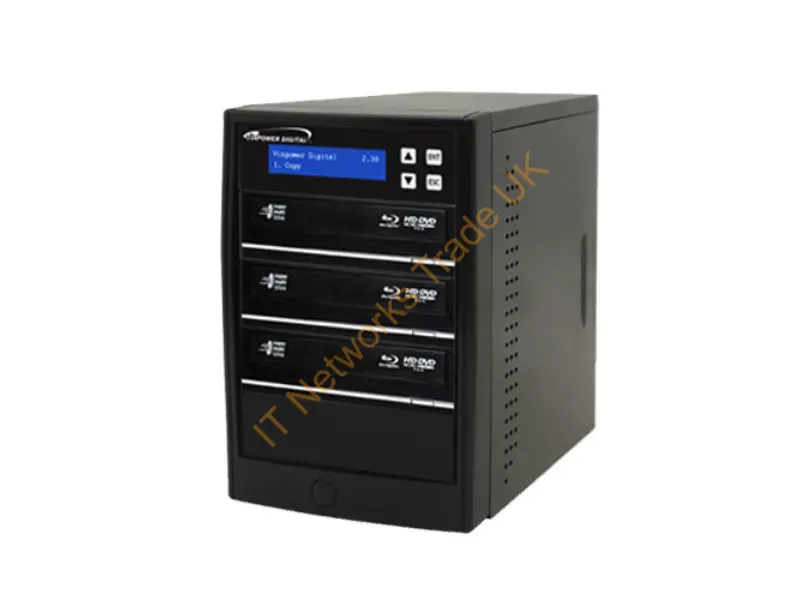 ECON-S3T-BD-BK - Vinpower Digital Econ Sata Blu-Ray/Dvd/Cd 1-3 Optical Disc Duplicator Black 3 Copies