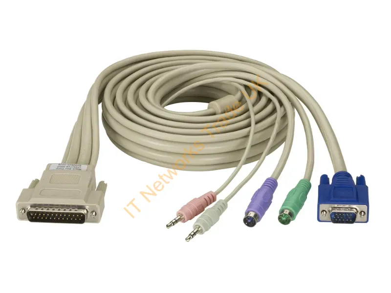 EHN825-0006 - Black Box Ehn825-0006 Serial Cable Gray 70.9" (1.8 M) Kvm Cpu Db25, Vga, Ps/2, Audio
