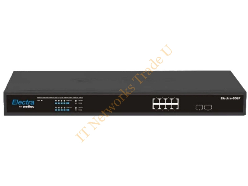 ELECTRA-S08F - Ernitec ELECTRA-S-08F Unmanaged Gigabit Ethernet (10/100/1000) Power over Ethernet (PoE) 1U Black Network Switch