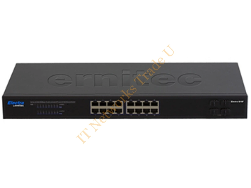 ELECTRA-S16F - Ernitec ELECTRA-S-16F Unmanaged Gigabit Ethernet (10/100/1000) Power over Ethernet (PoE) Black Network Switch