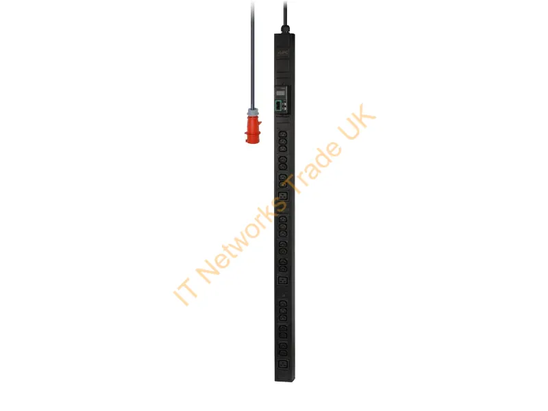 EPDU1216M - APC Easy Rack PDU, Metered, 0U, 3 Phase, 11kW, 230V, 16A, 21 x C13 and 3 x C19 outlets, IEC60309 3P+N+PE inlet