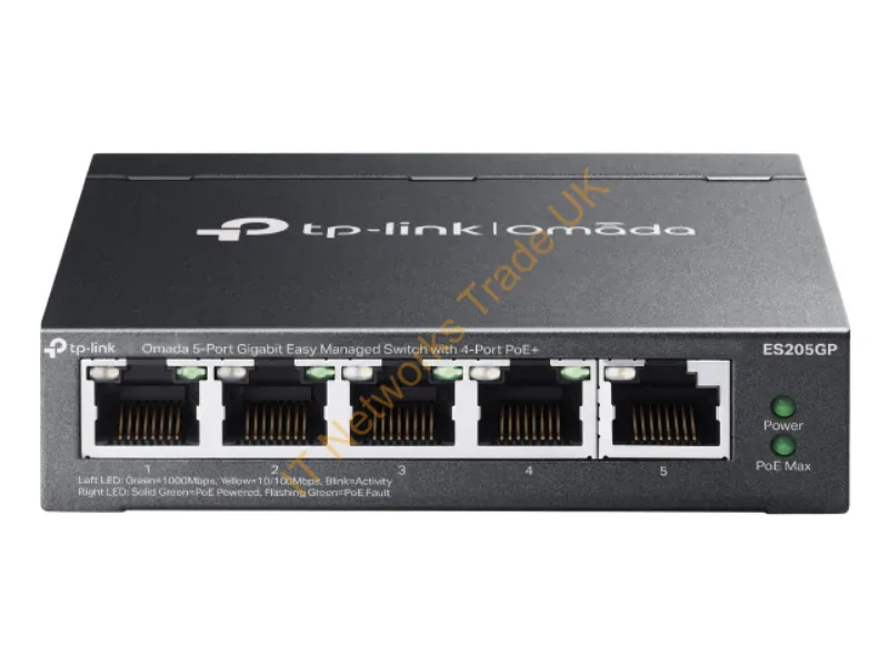 ES205GP - Tp-Link Omada Es205G Managed Gigabit Ethernet (10/100/1000) Power Over Ethernet (Poe) Black