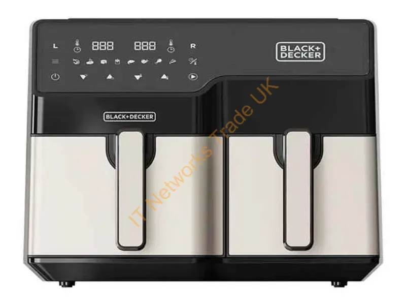 ES9730090B - Black & Decker BXAF9000E Double 9 L Stand-alone 2500 W Hot air fryer Black, Stainless steel