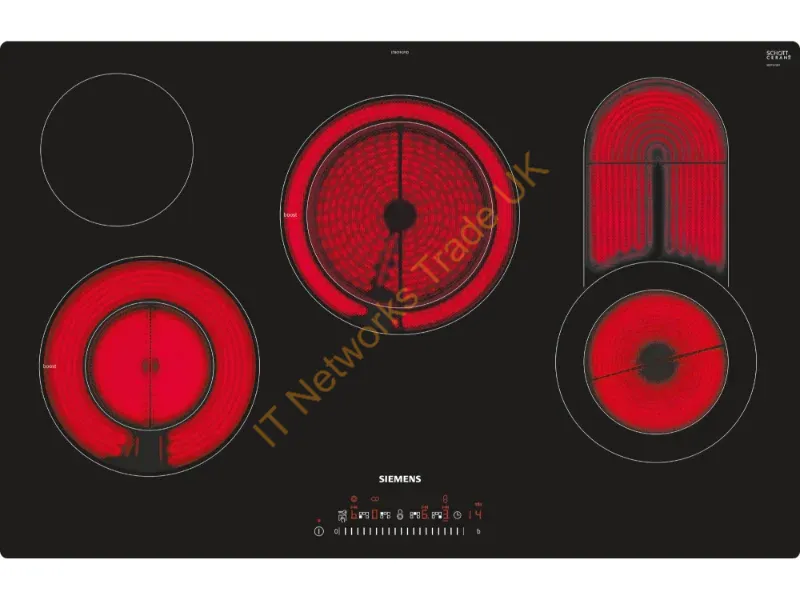 ET801FCP1D - Siemens ET801FCP1D hob Black, Stainless steel Built-in Ceramic hob 5 zone(s)