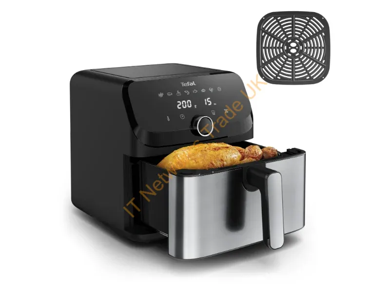 EY855D10 - Tefal Easy Fry Mega EY855D10 fryer Single 7.5 L Stand-alone 2020 W Hot air fryer Black, Stainless steel
