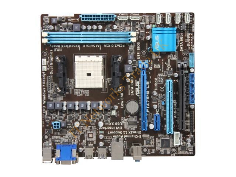 F1A75-M-LE ASUS AMD A75 FCH (Hudson D3) A- Series/ E2- Series Accelerated Processors Supports Socket FM1 micro-ATX- Motherboard