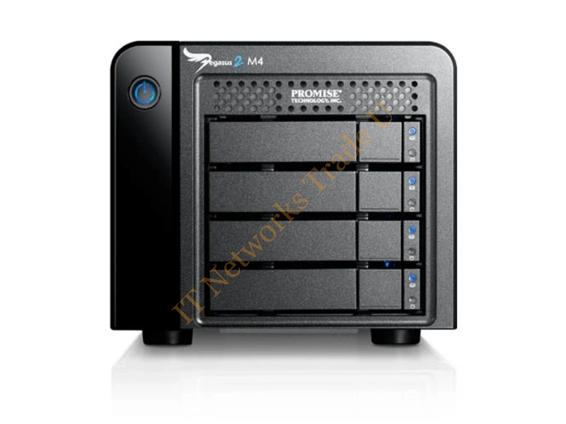 F40PR4M01000000 - Promise Technology Pegasus2 M4 4000GB Tower Black disk array Storage Array Network (SAN)