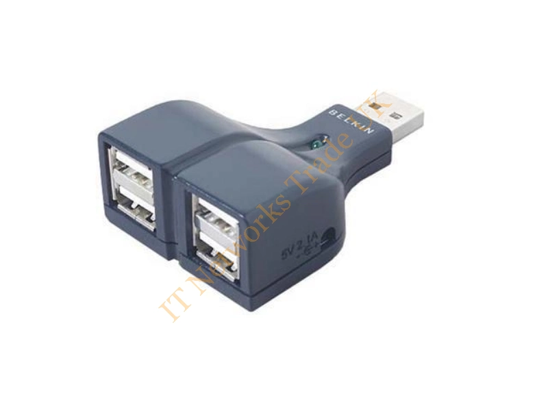 F5U218VMOB Belkin 4-Port USB 2.0 Thumb Hub Use 2 Devices On 1 USB Port W/ Power Supply