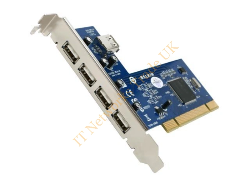 F5U220V1 Belkin Hi-Speed USB 2.0 5-Port PCI Card 4 x 4-pin Type A USB 2.0 USB External 1 x 4-pin Type A USB 2.0 USB Internal Plug-in Card Networking Accessory