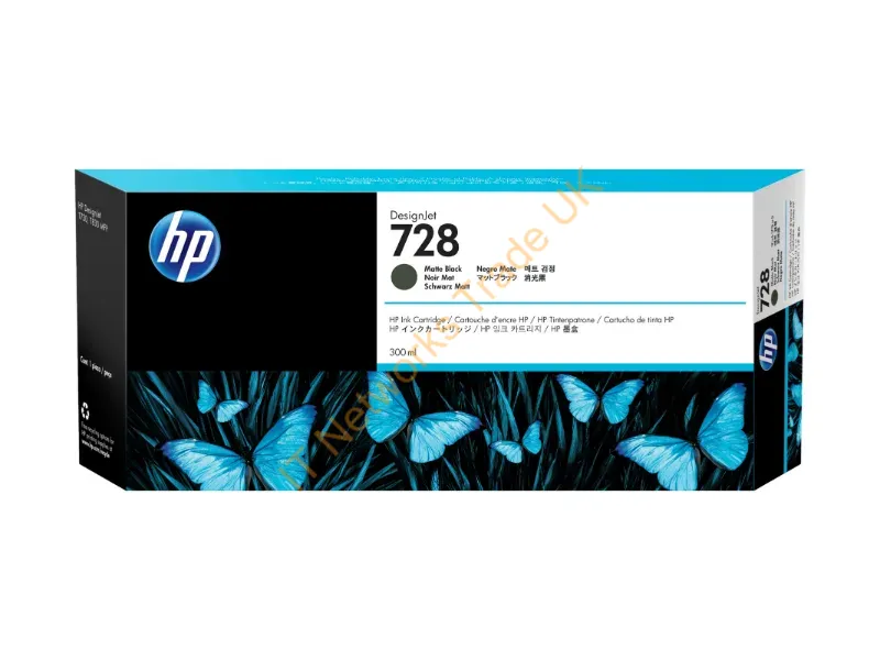 HP F9J68A (728) Ink cartridge black matt, 300ml Printer
