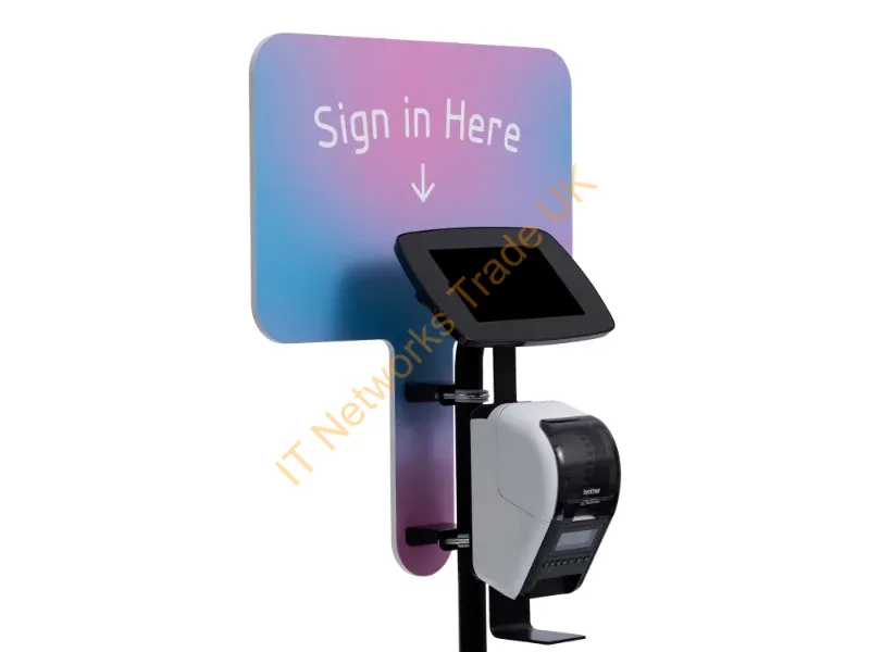 FBR-BRD-B1-TA9P-MX - Bouncepad Original Floorstanding + Brother Printer Mount + Branding Board (inc USB Cable) | Covered Front Camera and Home Button | Black | Samsung Galaxy Tab A9+ and A11+ 11-inch (2023 2025)