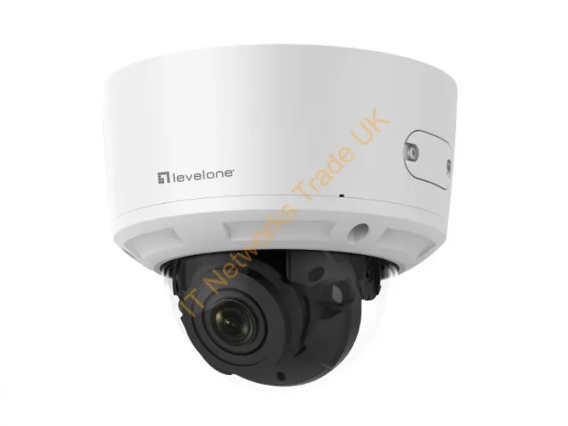 FCS-3098 - LevelOne Gemini Zoom IP Camera, 8-Mp, H.265, 802.3Af, PoE, IR Leds, Indoor/Outdoor, Two-Way Audio