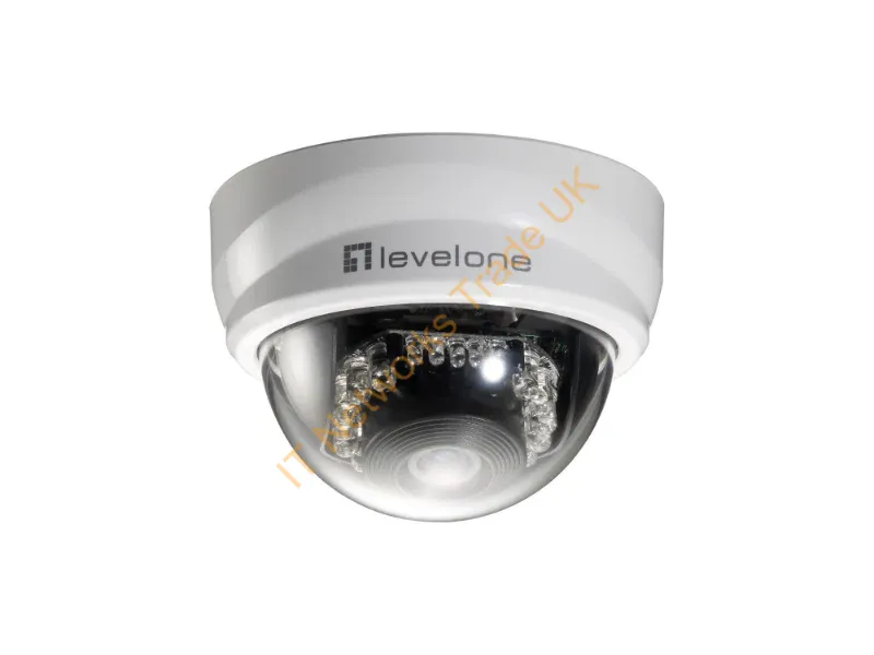 FCS-3101 - LevelOne Fixed Dome IP Network Camera, 2-Megapixel, 802.3af PoE, IR LEDs