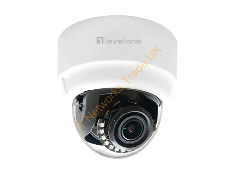 FCS-3303 - LevelOne HUBBLE Zoom Dome IP Network Camera, H.265, 3-Megapixel, 802.3af PoE, IR LEDs, 4.3X Optical Zoom