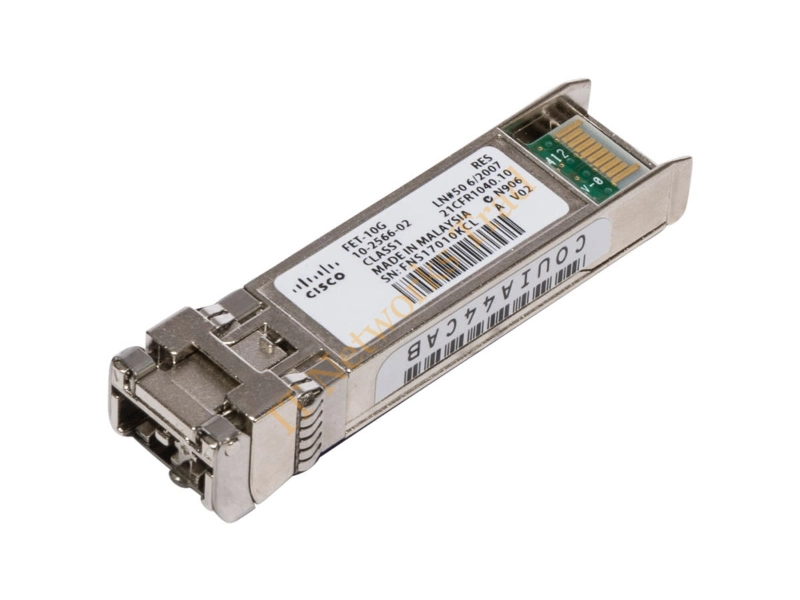 FET-10G Cisco Multi-mode 10Gb/s Fiber 100m 850nm Duplex LC Connector SFP+ Transceiver Module
