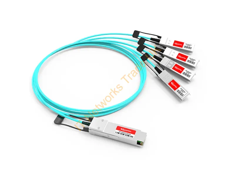FG-TRAN-QSFP-4XSFP+15M-ACC - Accortec Fg-Tran-Qsfp-4Xsfp+15M-Acc Infiniband/Fibre Optic Cable 590.6" (15 M) Qsfp+ Aoc Aqua Color
