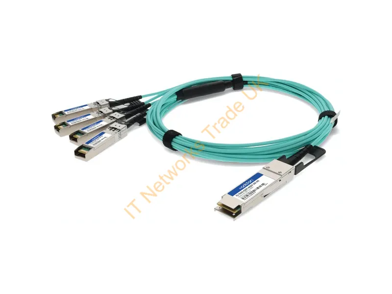 FG-TRANQSFP4XSFP3MAO - Addon Networks Fg-Tranqsfp4Xsfp3Mao Infiniband/Fibre Optic Cable 118.1" (3 M) Qsfp+ 4X Sfp+ Aoc Aqua Color