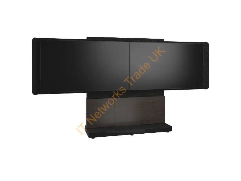 FM-DS-6675FS-MA3B - Middle Atlantic Products Forum Free-Standing 66" (3 Bay) Display Stand for (2) 76" to 85" Displays, Dark Finish