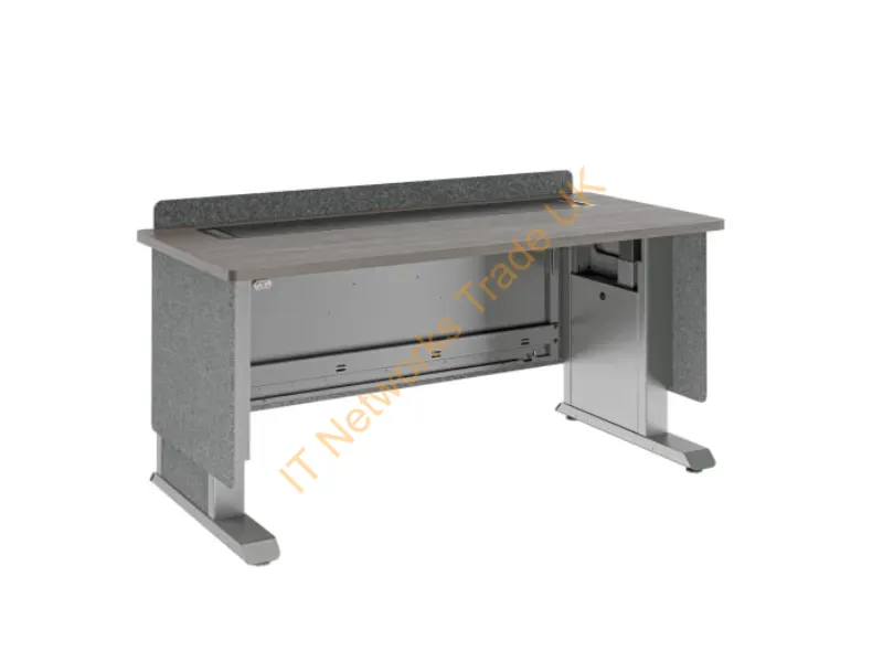FML-60AA3GC-CH - Middle Atlantic Products Forum� Lectern, 60" Wide, Electrically Height Adjustable, Wilsonart� Asian Night, Graphite Powdercoat, Charcoal Gray Felt with Power for Switzerland