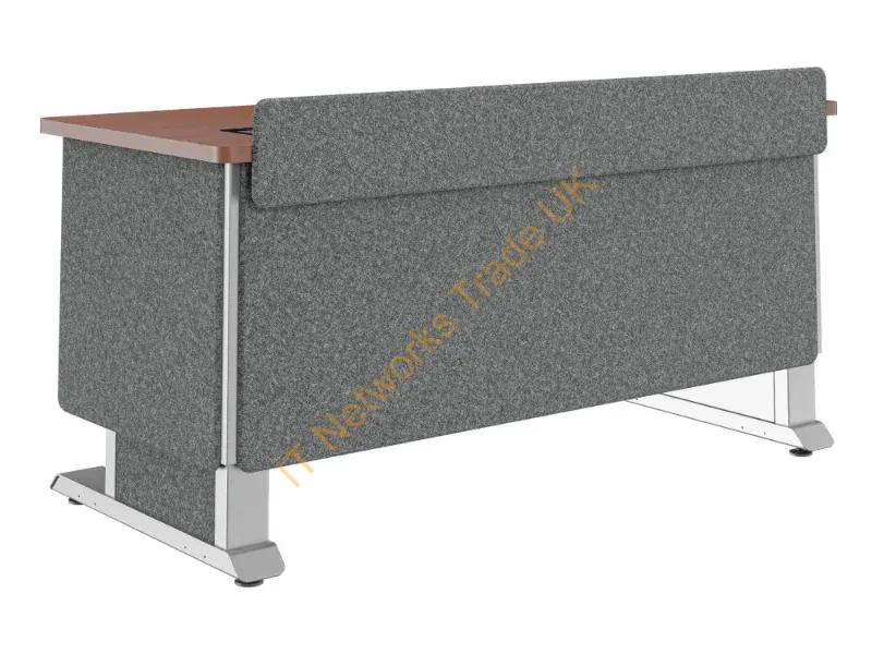 FML-60AE0MC-UK - Middle Atlantic Products Forum� Lectern, 60" Wide, Electrically Height Adjustable, Wilsonart� Biltmore Cherry, Magnesium Powdercoat, Charcoal Gray Felt with Power for UK