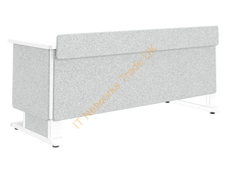 FML-72AD8WS-UK - Middle Atlantic Products Forum� Lectern, 72" Wide, Electrically Height Adjustable, Wilsonart� Designer White, White Powdercoat, Silver Gray Felt with Power for UK