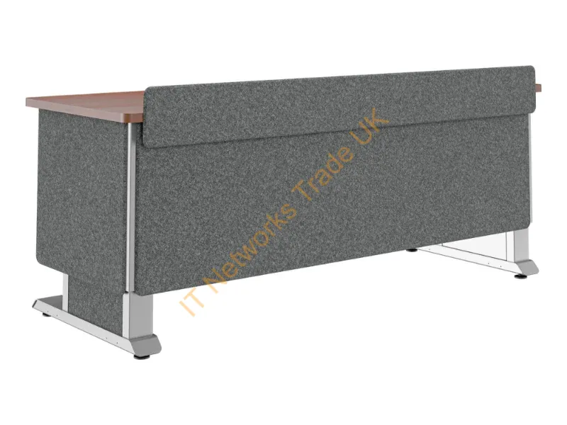 FML-72AE0MC-FR - Middle Atlantic Products Forum� Lectern, 72" Wide, Electrically Height Adjustable, Wilsonart� Biltmore Cherry, Magnesium Powdercoat, Charcoal Gray Felt with Power for France
