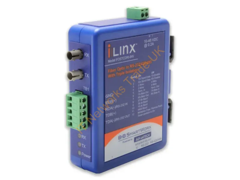 FOSTCDRI-INV - Imc Networks Fostcdri-Inv Serial Converter/Repeater/Isolator Rs-232/422/485 Fiber (St) Blue
