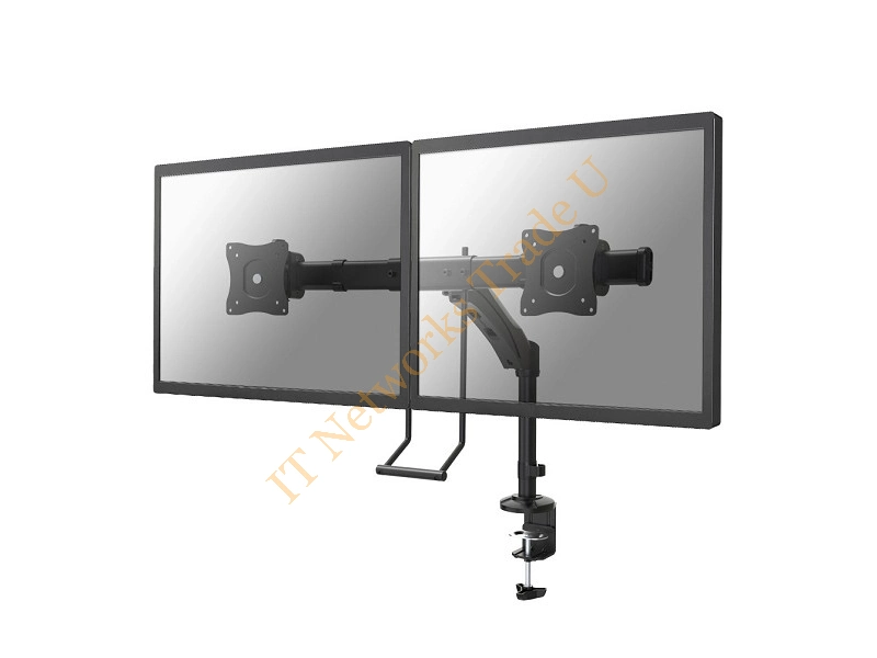 FPMA-D500DHBLACK - Newstar Full Motion Dual Desk Mount (clamp & grommet) for two 10-27" Monitor Screens, Height Adjustable Black Monitor Accessory
