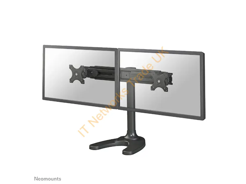 FPMA-D700DD - Newstar Tilt/Turn/Rotate Dual Desk Stand for two 19-30" Monitor Screens, Height Adjustable Black Monitor Accessory