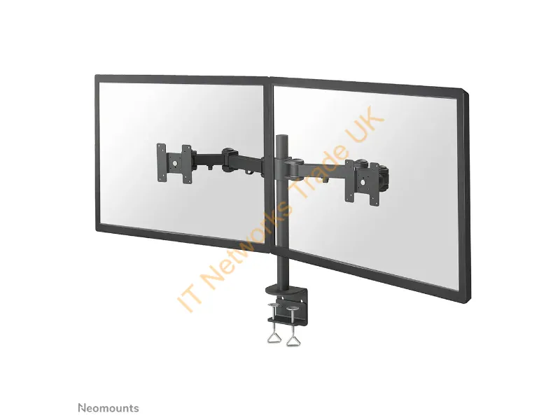 FPMA-D960D - Newstar Full Motion Dual Desk Mount (clamp) for two 10-27" Monitor Screens, Height Adjustable Black Monitor Accessory
